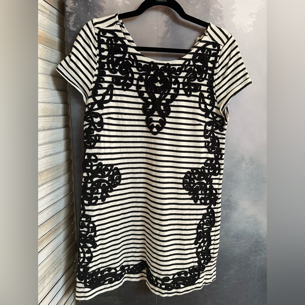 Anthropologie Black and White Striped tunic/dress